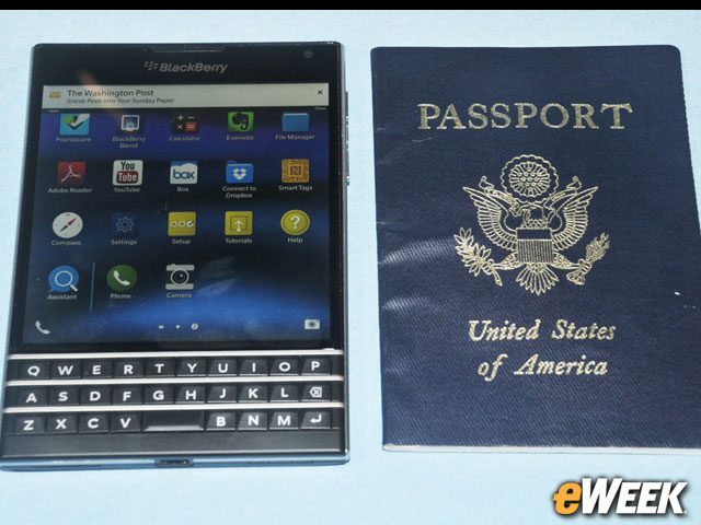 The BlackBerry Passport Poses With a Real Passport