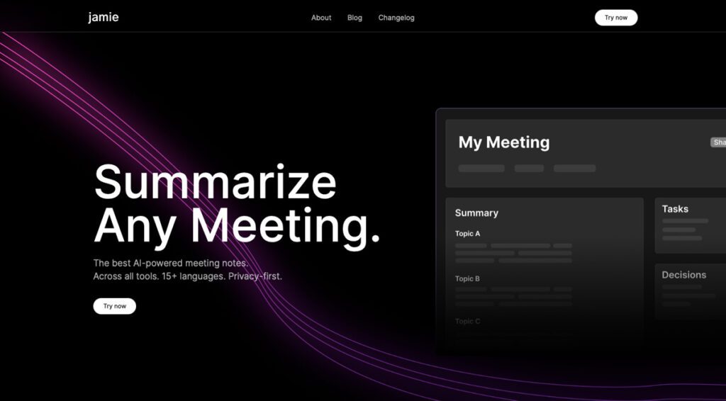 Meetjamie homepage.
